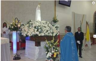 Imagem peregrina durante missa na Capital (Foto: Divulgação)