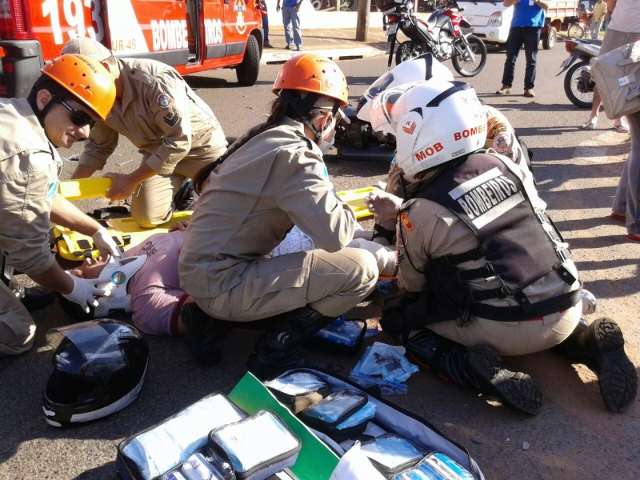 Motociclista fica ferido em acidente no Bairro Coronel Antonino