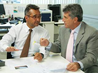 Superintendente da Sudeco e prefeito de Dourados durante reunião (Foto: Divulgação)