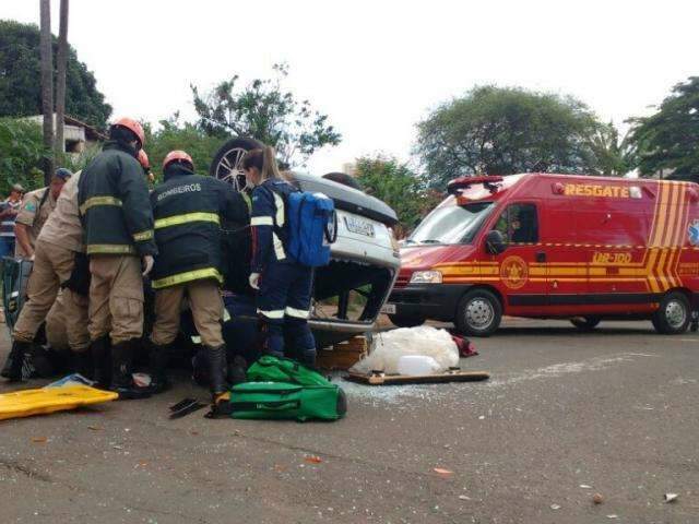A caminho da maternidade, gestante sofre acidente de tr&acirc;nsito na Capital 