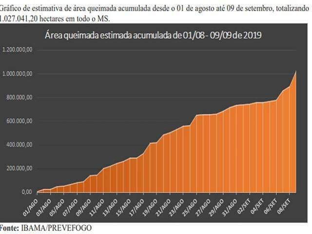 Em um m&ecirc;s, queimadas destru&iacute;ram mais de 1 milh&atilde;o de hectares em MS