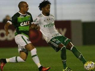 Lance da partida entre Chapecoense e Palmeiras válida pelo primeiro turno do Brasileirão (Foto: César Grecco/ Ag Palmeiras)