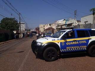 Viatura da Guarda Civil Municipal no local da ação (Foto: Divulgação/Guarda Municipal)