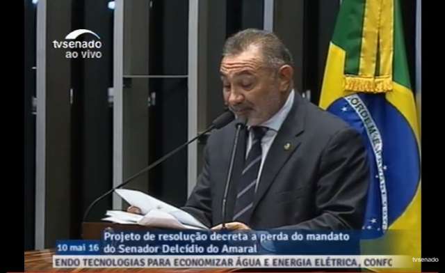 Come&ccedil;a a sess&atilde;o do Senado para cassa&ccedil;&atilde;o do mandato de Delc&iacute;dio
