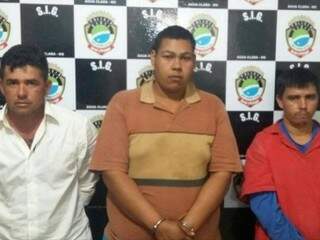 Trio foi preso por suspeita de envolvimento no latrocínio ocorrido no domingo (Foto: Assessoria PC)