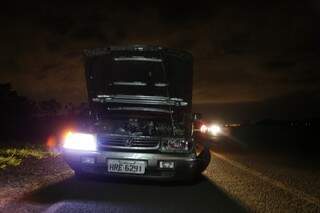 O Santana, outro veículo envolvido no acidente (Foto:Gerson Walber)