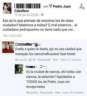 &quot;O cidadão não tem nada a ver&quot;, indigna-se morador de Pedro Juan (Reprodução/Facebook)