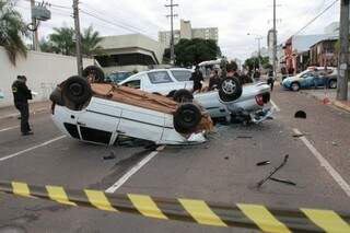 Acidente de trânsito matou dois idosos, na Cândido Mariano, após condutor dirigir embriagado. (Foto: Saul Schramm)