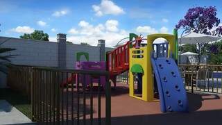 O playground é exclusivo para os pequenos moradores do condomínio. (Foto:Divulgação)