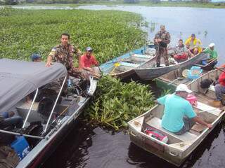 PMA faz operação para coibir pesca ilegal com a morte de peixes no Pantanal. (Foto: Divulgação)