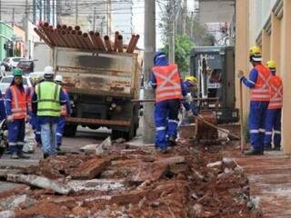 Obras estão sendo feito na área central (Foto: Divulgação/PMCG)