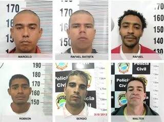 Fotos dos envolvidos na morte do agente divulgada pela Polícia Civil. Rafael é o terceiro (da esquerda para a direita) da primeira fileira (Foto: Divulgação) 