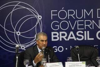 Reinaldo Azambuja no Fórum de Governadores do Brasil Central. (Foto: Chico Ribeiro/Assessoria)