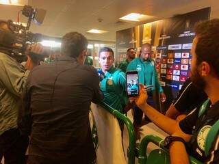 O atacante Dudu falou com a imprensa e mostrou confiança na chegada ao Allianz Parque (Foto: Paulo Nonato de Souza)