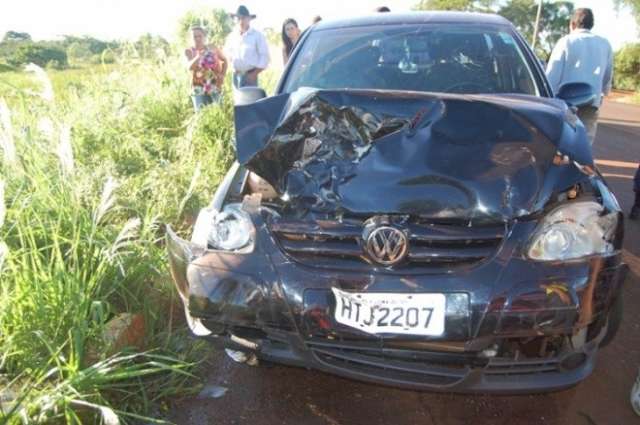 Acidente fere duas fam&iacute;lias na MS-376, incluindo secret&aacute;rio de F&aacute;tima do Sul