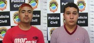 Rafael (esquerda) e Baltazar (direita) foram apresentados pela polícia (Foto: Divulgação/PC)