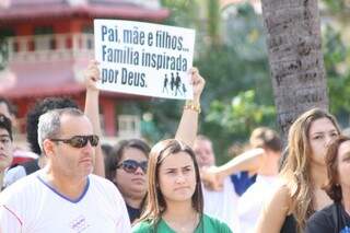 A maioria dos manifestantes era da 3°Igreja Batista. (Foto:Marcos Ermínio)