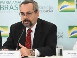 O ministro da Educação, Abraham Weintraub, durante coletiva nesta tarde em Brasília. (Foto: Ministério da Educação)