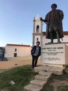 Em Sines, cidade onde nasceu o famoso navegador português Vasco da Gama (Foto: Bárbara Marques)