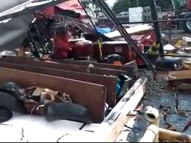 Com ventos de 83 Km/h, temporal deixou rastro de destrui&ccedil;&atilde;o em empresa 