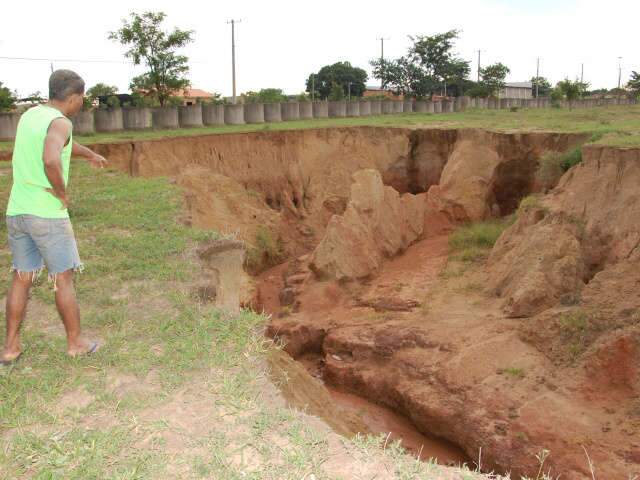  &Eacute; tempo de chuva e das eros&otilde;es, velhos problemas para quem mora perto