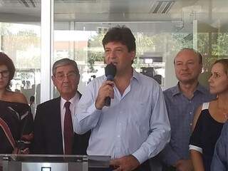 Luiz Henrique Mandetta, ministro da Saúde, durante discurso em evento. (Foto: Mayara Bueno).