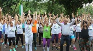 Secretários também participam das aulas de ginástica que acontecem toda semana. (Foto:Divulgação)