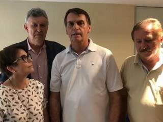 Tereza Cristina, Luis Carlos Heinze, Jair Bolsonaro e Luis Antônio Nabhan aparecem juntos em vídeo (Foto: Reprodução)