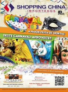 Cartaz da promoção de Carnaval do Shopping China. (Foto: Divulgação)