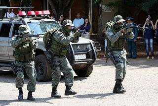 Bope inicia hoje período de treinamentos com o o exército no CMO, em Campo Grande. (Foto: Reprodução/Facebook/Bope MS)