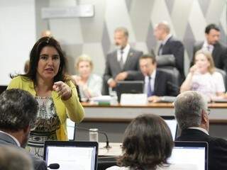 Senadora Simone Tebet (PMDB), durante sessão no Senado (Foto: Divulgação/Senado)