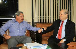 Governador encontrou com presidente da AMB, Nelson Calandra na manhã de hoje. (Foto: Edemir Rodrigues)