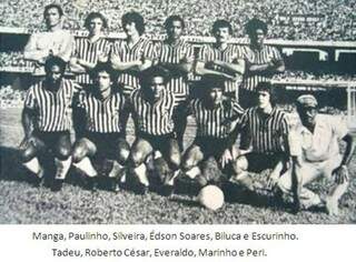 O time do Operário no primeiro jogo da semifinal do Campeonato Brasileiro de 1977 diante do São Paulo com 109.584 torcedores no Morumbi lotado (Foto: Arquivo)