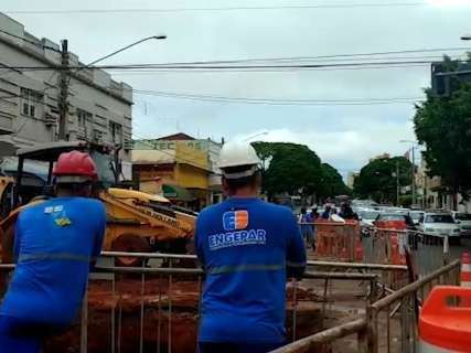 Obras do Reviva Campo Grande interditam cruzamento da 14 de Julho com Maracaju