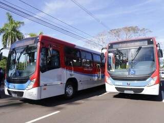 Vinte dos 55 novos ônibus foram entregues nesta terça-feira. (Foto: Kísie Ainoã)