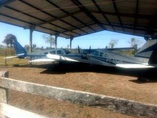 Área onde aeronaves estavam na Fazenda em Aquidauana (Foto: Divulgação)