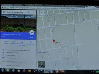 Google Maps mostra localização do castelo em Campo Grande. (Foto: Reprodução)