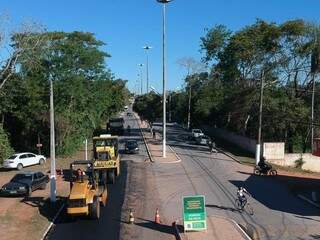 Recapeamento melhora as condições de tráfego numa das principais avenida da cidade de Miranda (Foto: Edemir Rodrigues)