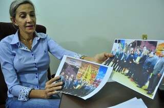 A vereadora Virgínia Magrini entregou à Delegacia da Mulher cópias de fotos momentos após o assédio (Foto: Eliel Oliveira)