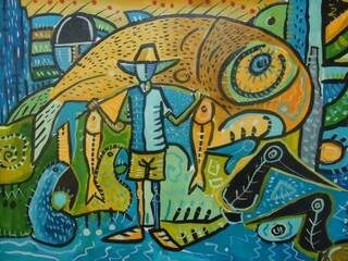 Obras do artista retratam o Pantanal sob um novo olhar (Divulgação)