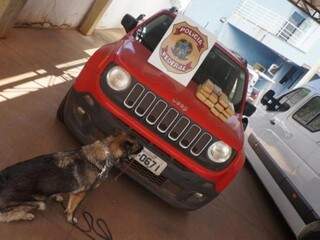 Droga foi localizada em Jeep Renegade quase um ano após apreensão do veículo. (Foto: Divulgação/PF)