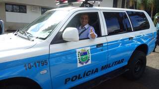 Nelsinho Trad fez um test-drive na viatura que irá servir ao município de Campo Grande. 