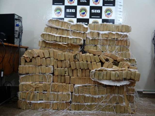 Pol&iacute;cia apreende 545 quilos de maconha em armaz&eacute;m; um homem foi preso
