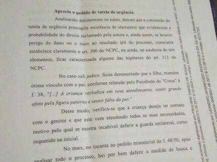 M&atilde;e perde guarda da filha depois de suspeitar de abusos por parte de pai
