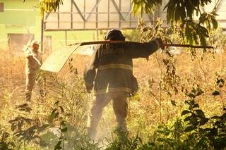 Só nesta segunda, os bombeiros atenderam três ocorrências de incêndio em vegetação. (Foto: Marcos Ermínio)