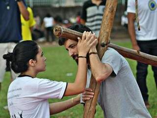 Ensaio da Paixão de Cristo na Paróquia Nossa Senhora Auxiliadora. (Foto: Wesley Gonçalves Pereira)