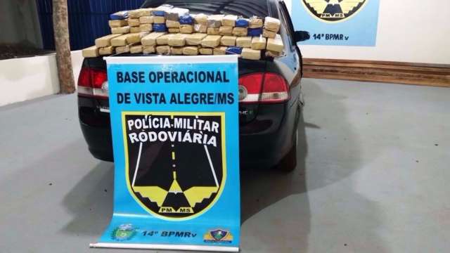 Pol&iacute;cia Rodovi&aacute;ria Estadual apreende 41 quilos maconha na MS-164