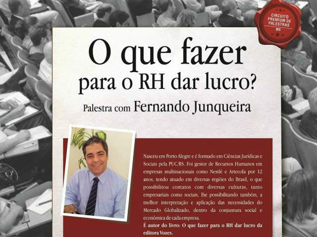  Palestra "O que fazer para o RH dar lucro?" acontece no pr&oacute;ximo dia 11