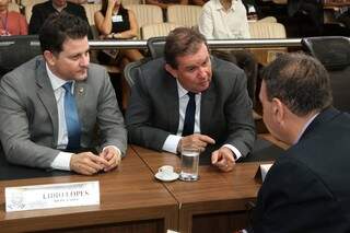 Os deputados do MDB Renato Câmara, Eduardo Rocha e Paulo Siufi (Foto: Assessoria/ALMS)
