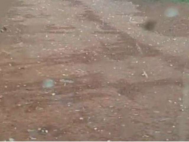 Previs&atilde;o se cumpre e chuva chega acompanhada de granizo em MS